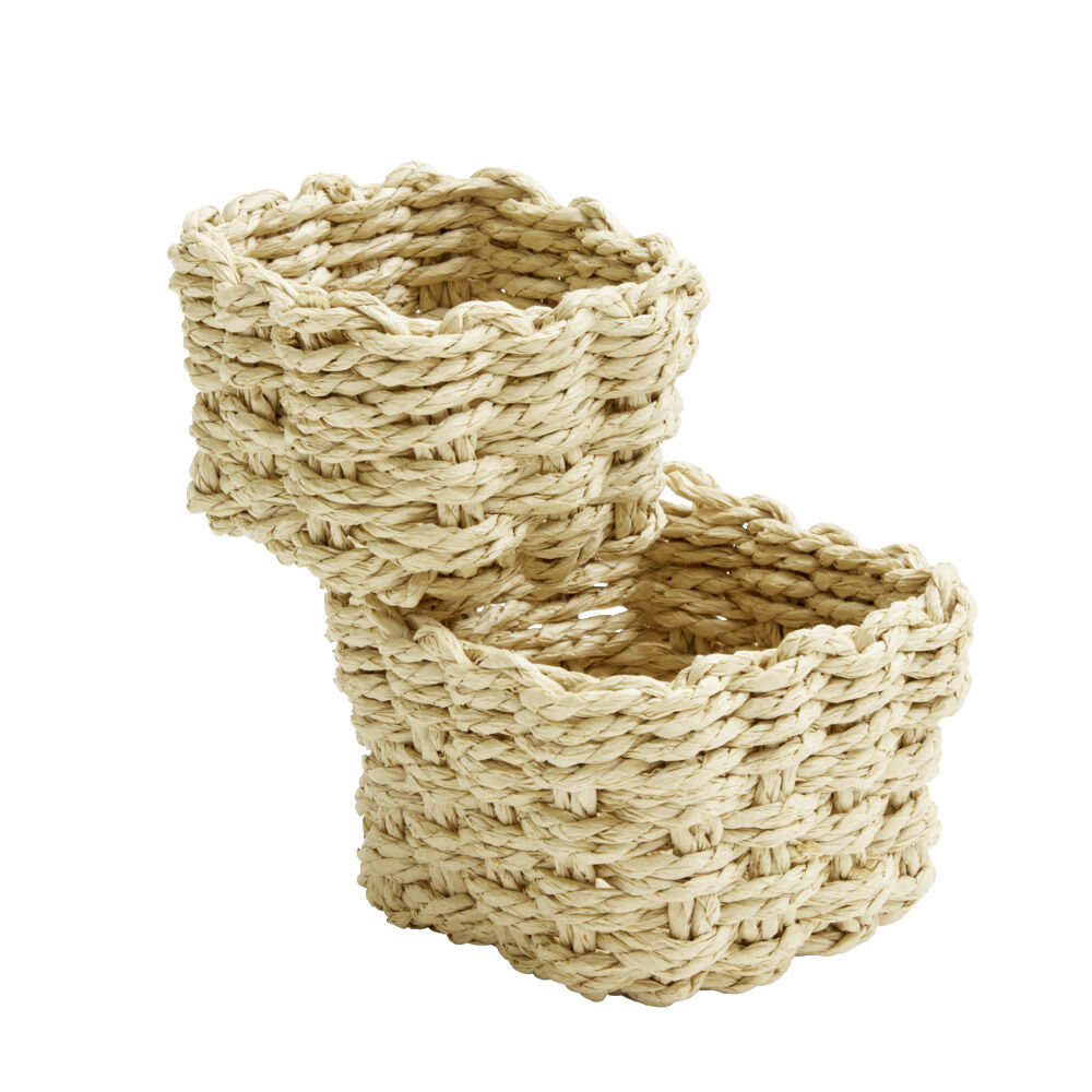 Panière de rangement tressée x2 tailles (3 modèles)