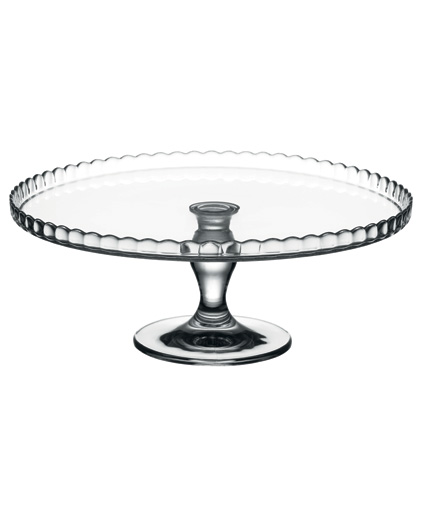 Prato para bolo redondo em vidro com pé 32cm