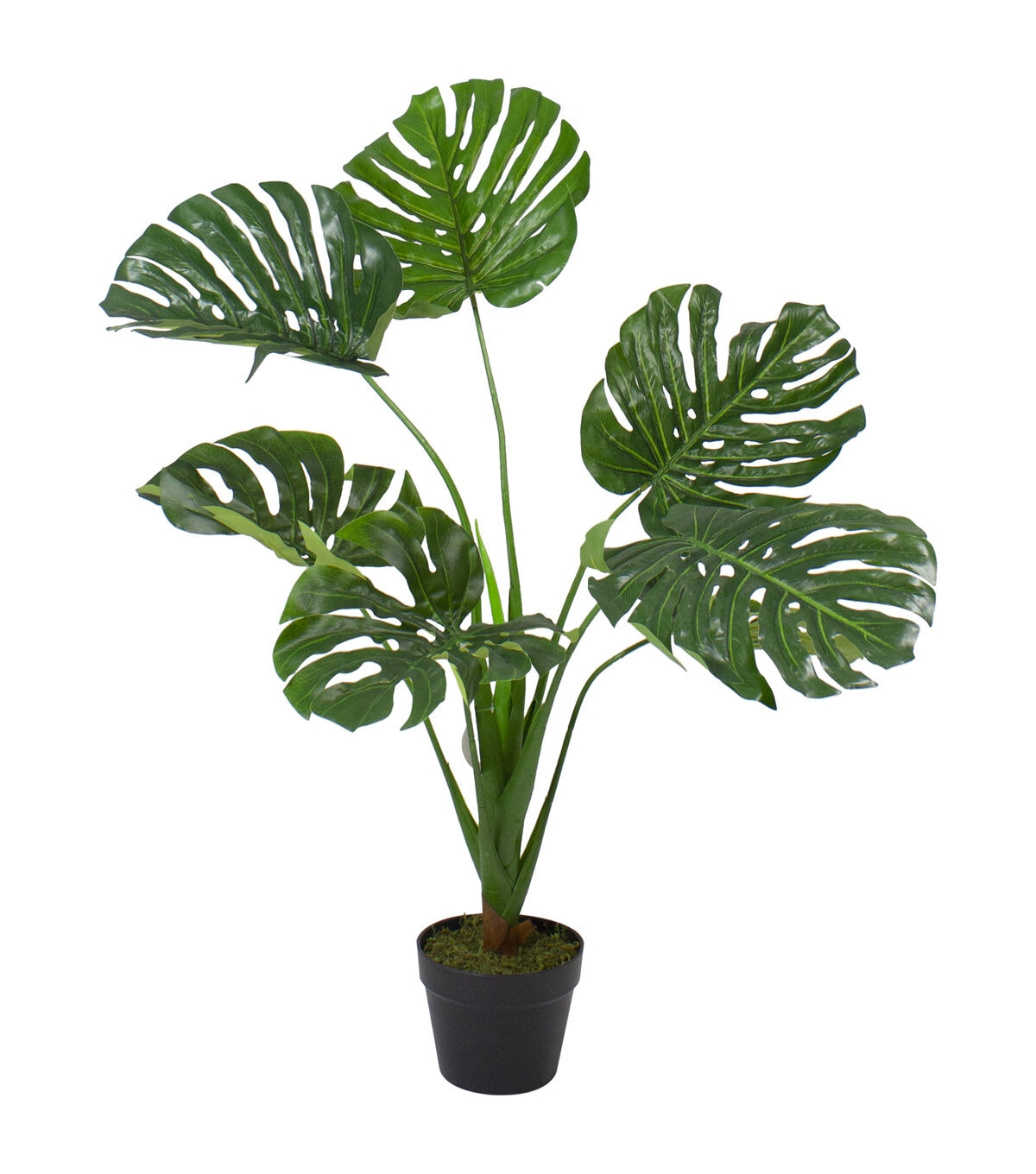 Northlight 35 Potted Green Wide Leaf Monstera Artificial Floor Plant