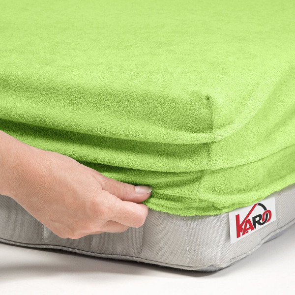 Prześcieradło frotte z gumką 200x220 limonkowe 058 KARO