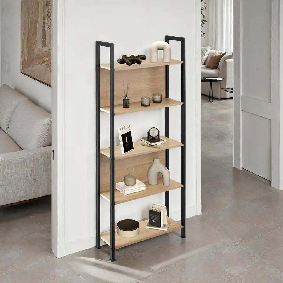 tectake Wandrek Westport 62x24x165,5cm, Industrieel Licht Hout, Eiken Sonoma