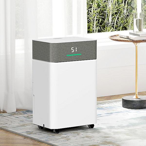 Déshumidificateur d'air 20L/jour mobile silencieux réservoir 4,5L timer 24H écran LED témoin d'humidité filtre lavable