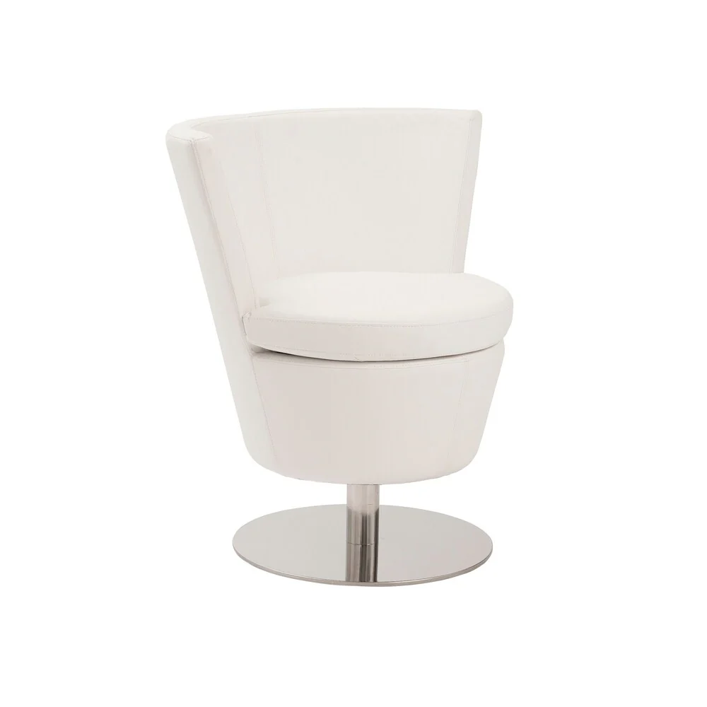 Euro Style 'Squire' White Leatherette Swivel Chair