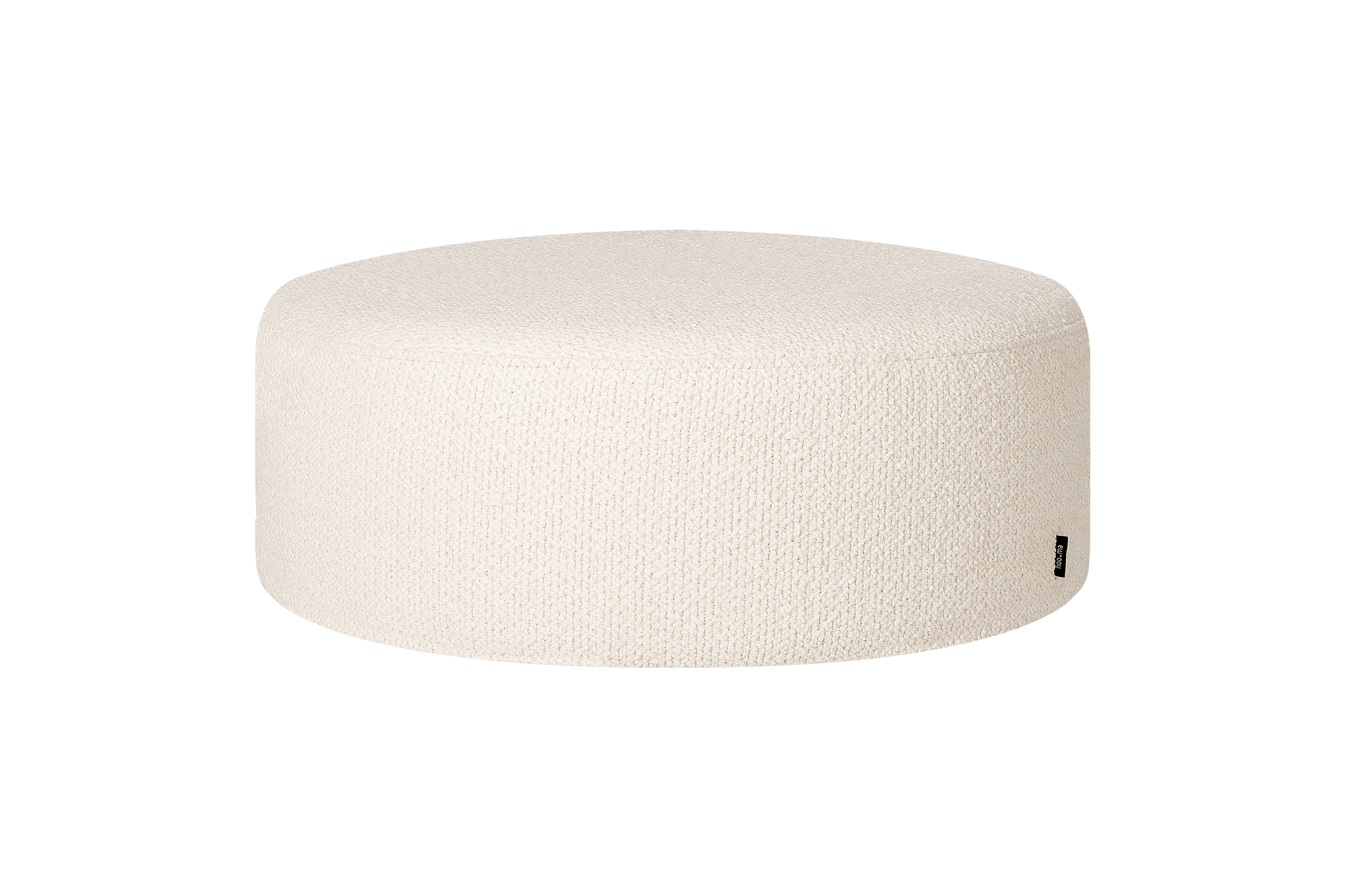 noo.ma Folk Pouf Wide - Cloud Beige Bouclé, 71x71x26 cm