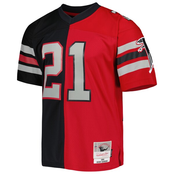 Deion Sanders Atlanta Falcons 1989 Split Legacy Replica Jersey - Black/Red