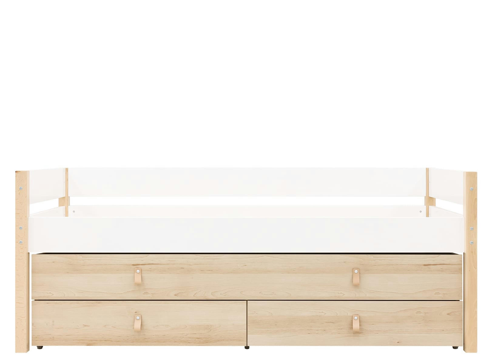 LUCAS - Lit compact 90x200 avec unité de couchage et de rangement en MDF et hê