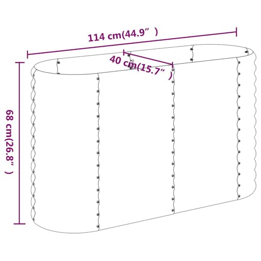 NNEVL Garden Planter Powder-coated Steel 114x40x68 cm Anthracite