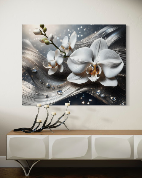 Feeby Obraz na płótnie, Abstrakcja 3D Orchidea 60x40