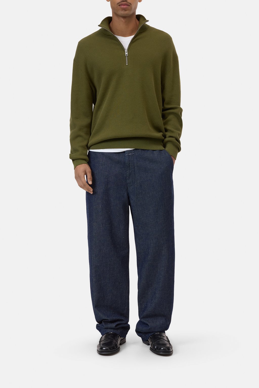 Halbzipp-Pullover aus Baumwolle