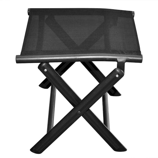 NNEVL Folding Footstool Black Aluminium and Textilene