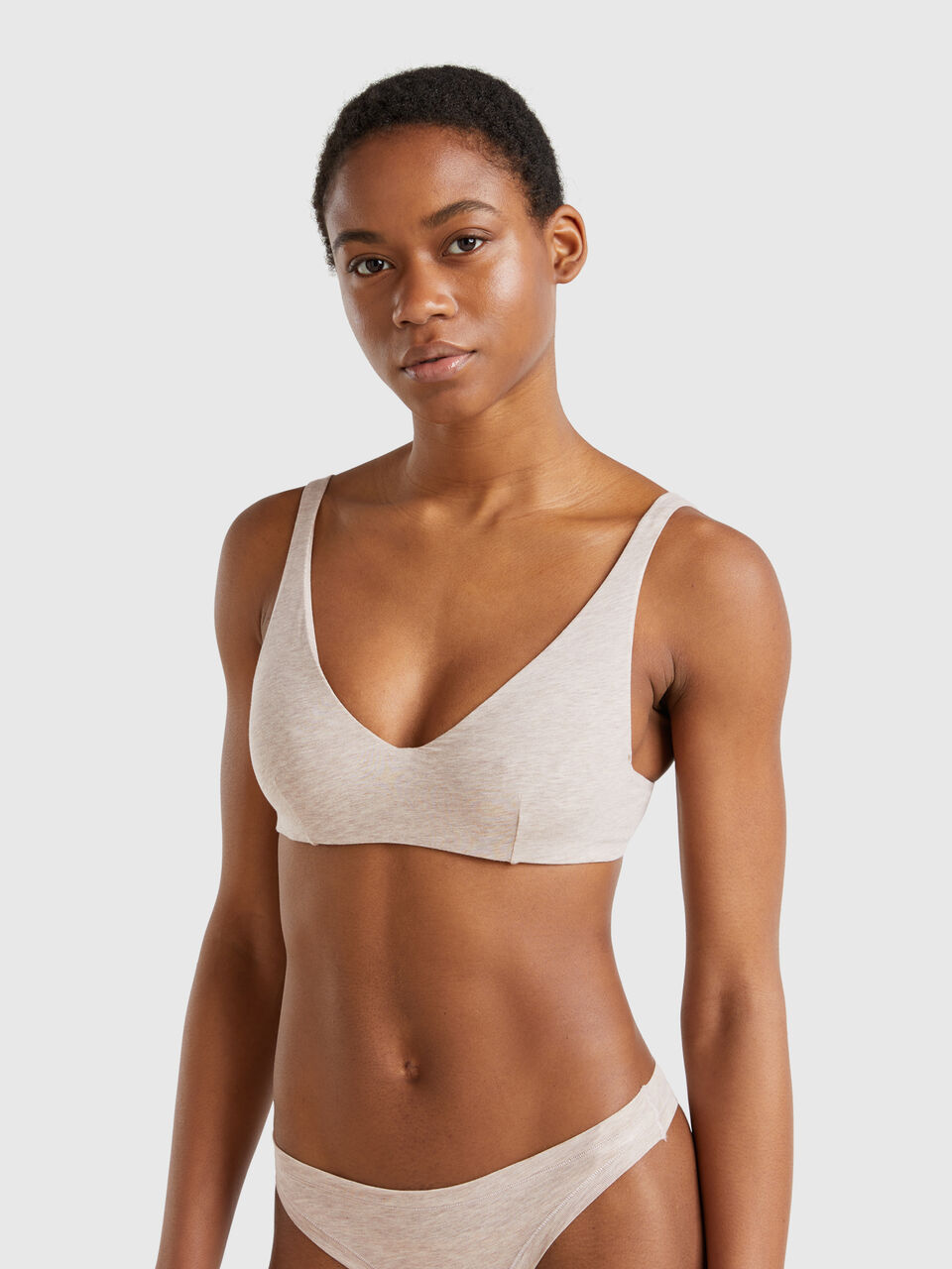 Bra with underwire in stretch cotton
