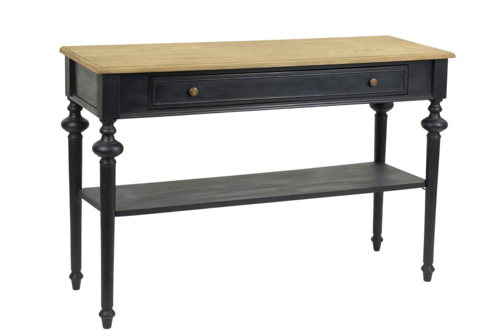 NEYLA - Console en bois double plateau et 1 tiroir
