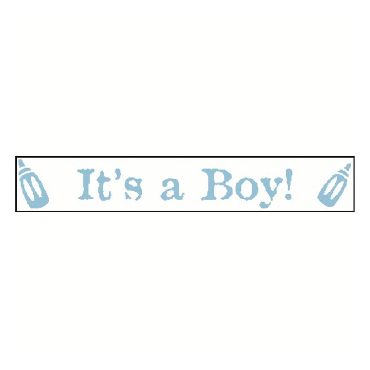 Baby Blue on White It's A Boy Ribbon 25mm x 3m