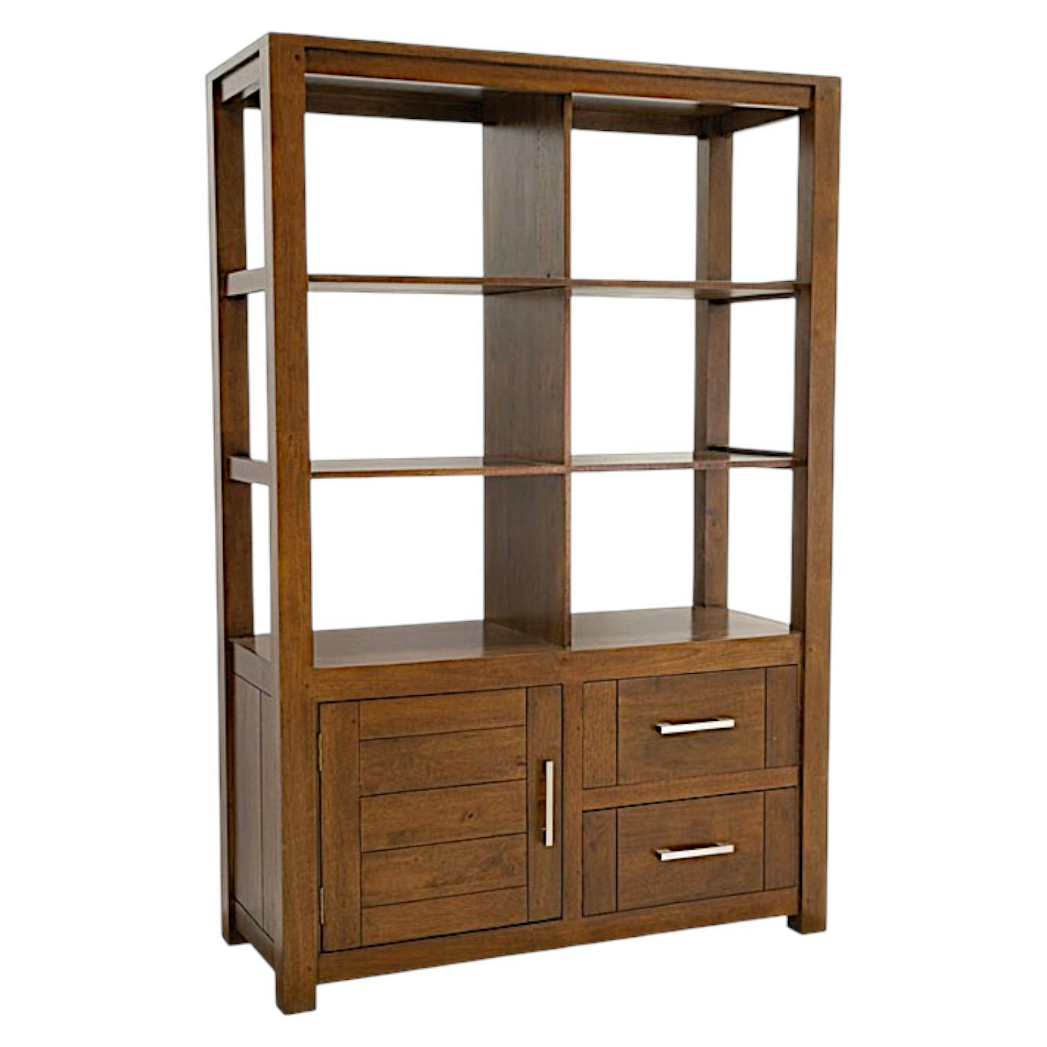 Bibliothèque moderne bois hévéa 110x165cm ATTAN