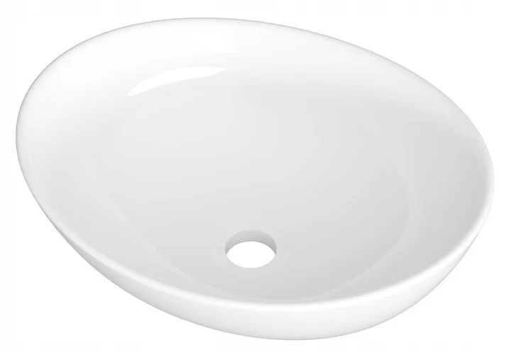 Umywalka nablatowa biała ceramiczna łazienkowa Tono