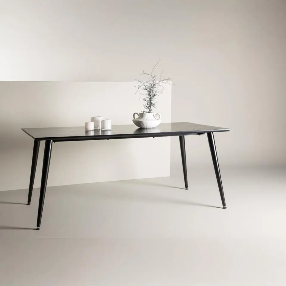 Eettafel Zwart Hout - 180x90x75cm - Dipp