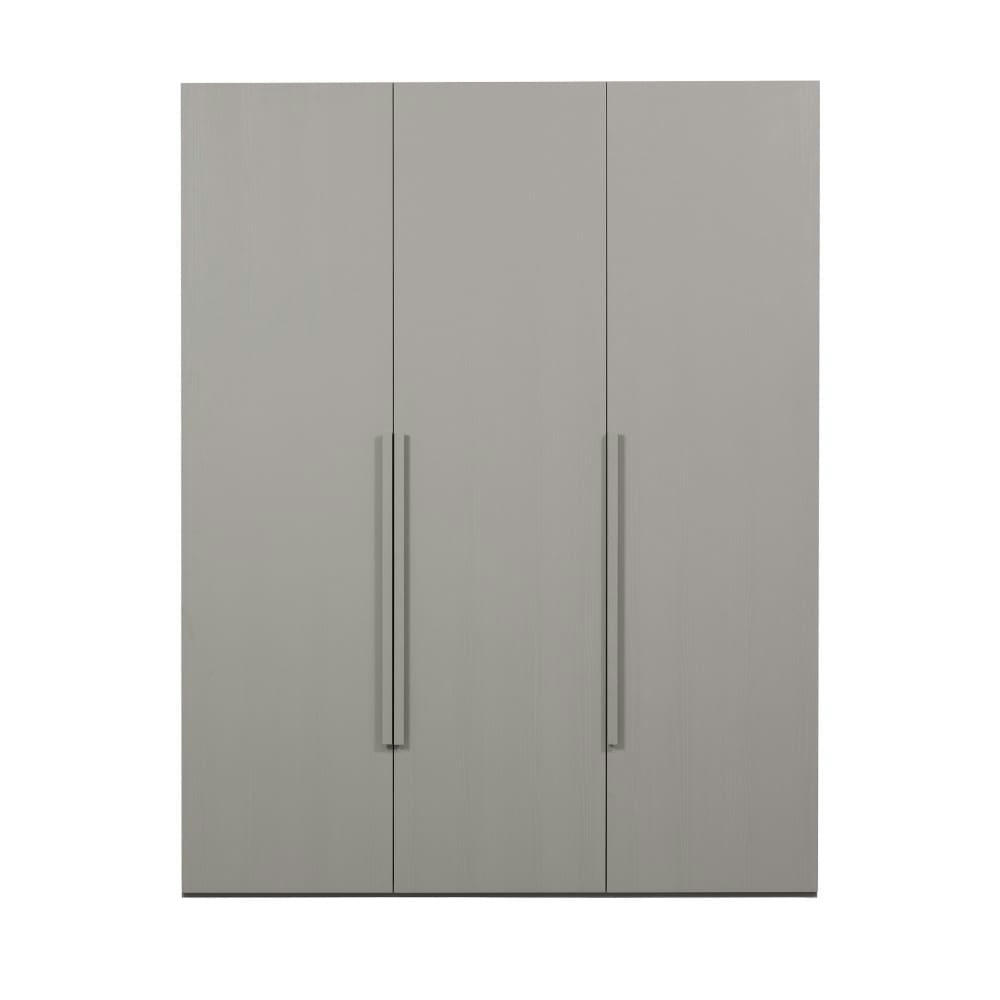RENS - Armoire 3 portes en bois H210cm gris clair