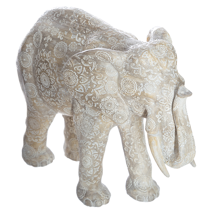 Estatueta decorativa elefante branco