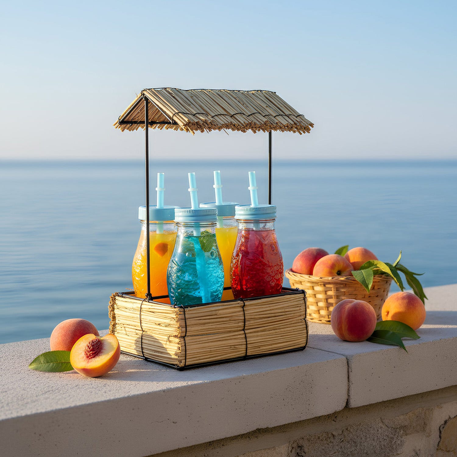 Set barattoli 4 pezzi e stand