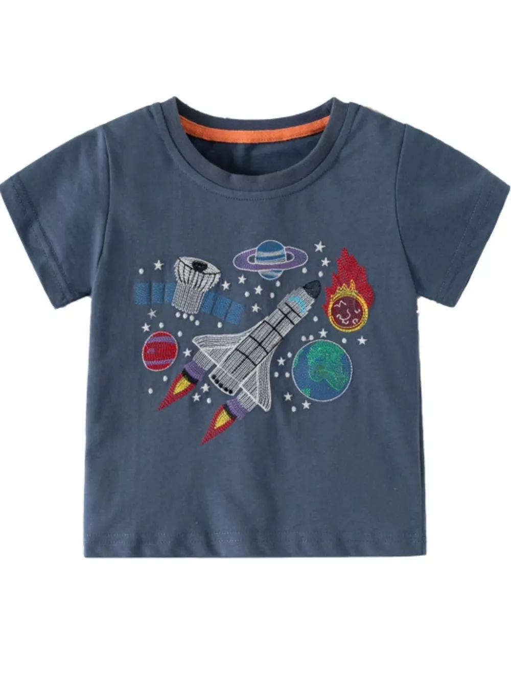 Children's Space Adventure Round Neck T-Shirt