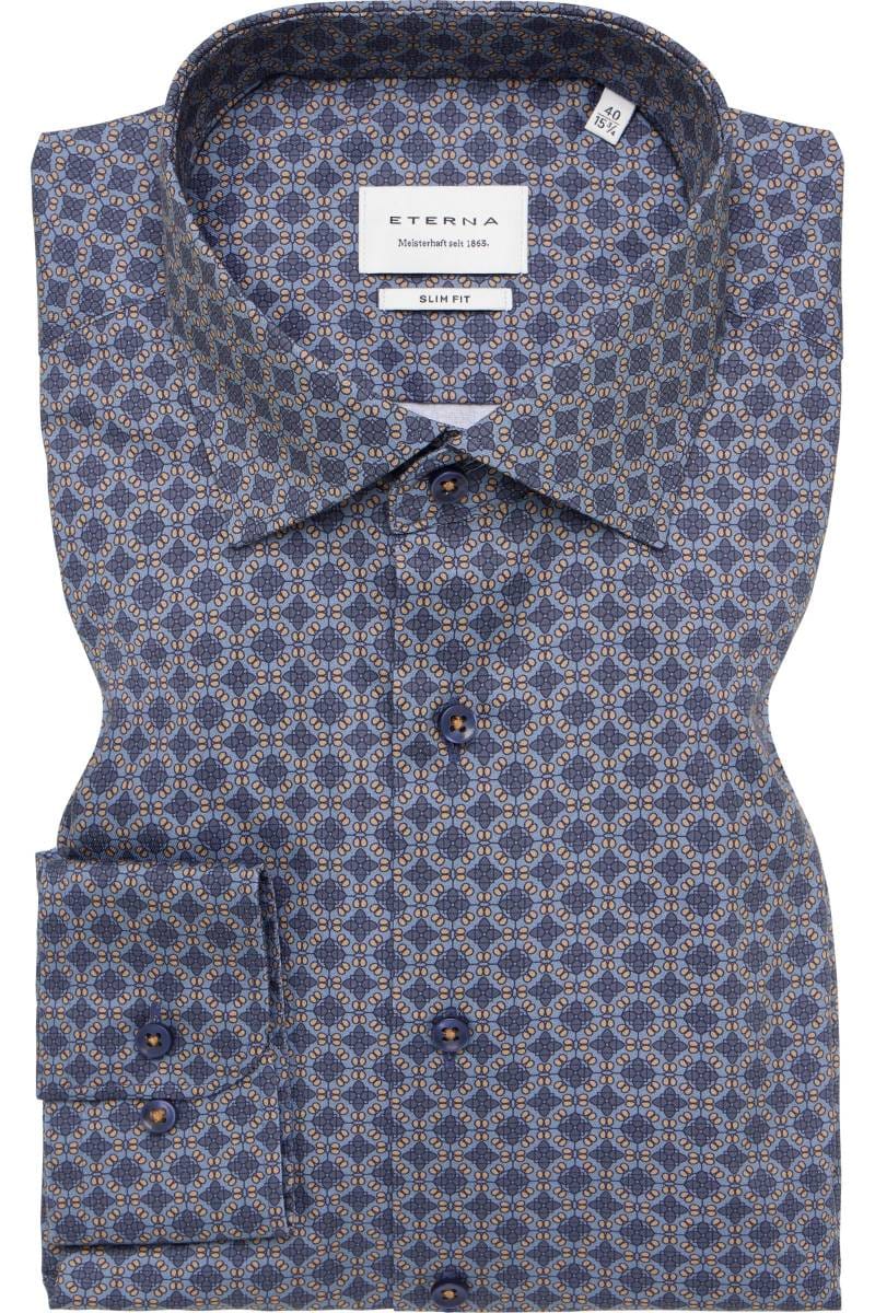 ETERNA Slim Fit Hemd dunkelblau, Bedruckt