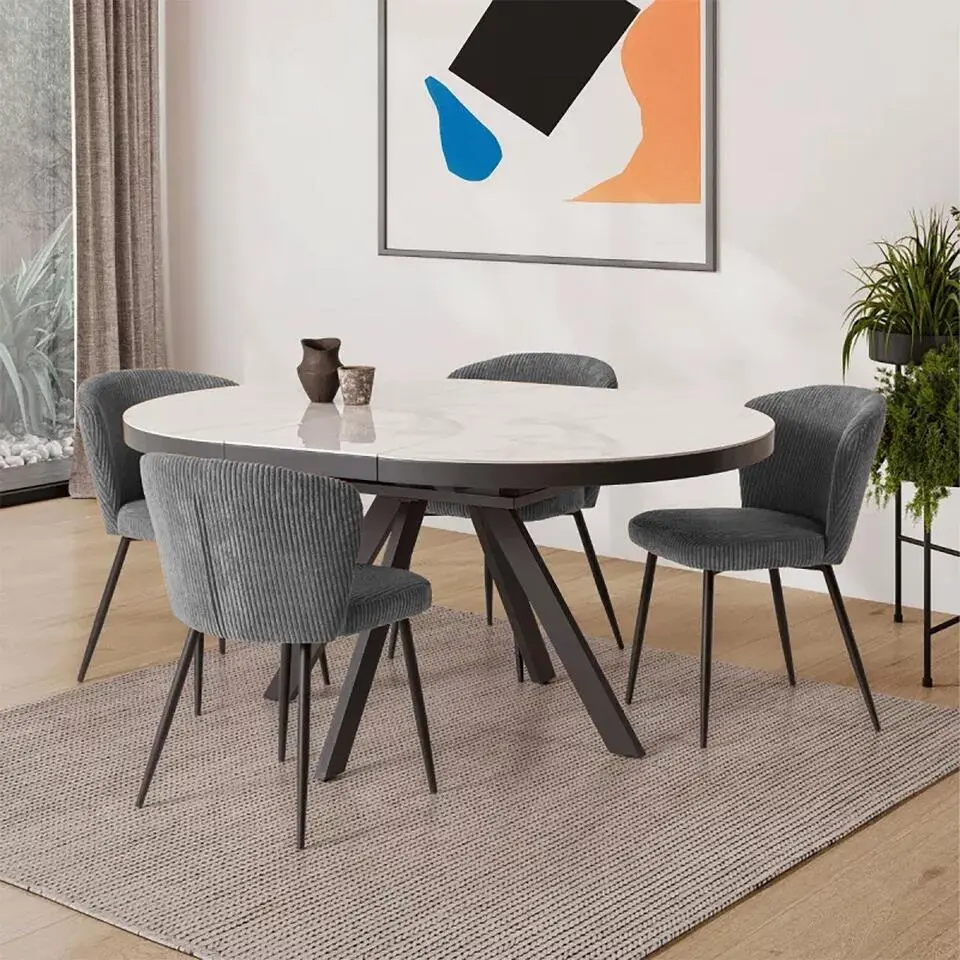 Calicosy - MEGAN Set van 4 stoelen - Grijs - 58x47x47 cm