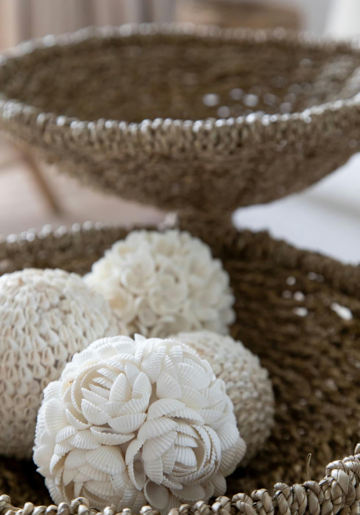 ROSE SHELL - Décoration suspendue en coquillage blanc