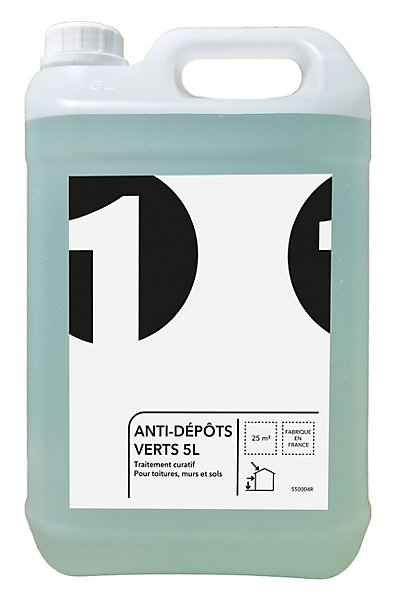 Destructeur de depots verts 5L pour toiture sol et mur