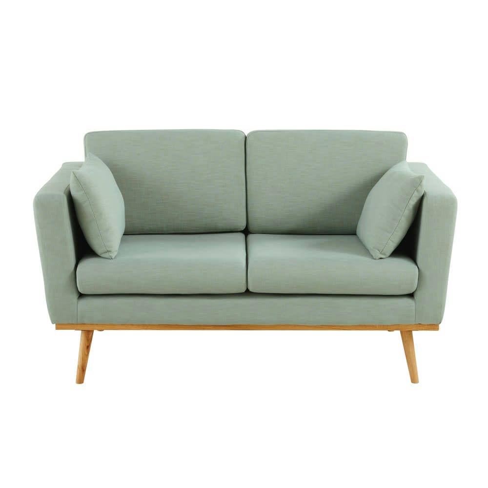 Timeo - Canapé vintage 2 places vert de gris