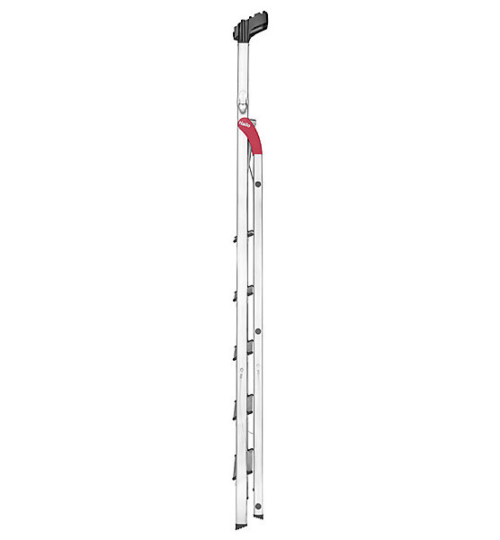 Escabeau Hailo L60 sécurisé pliable - 6 marches - 3.03m - en alu ultra léger