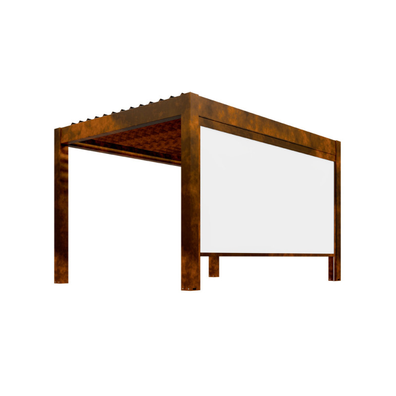 Store beige pour pergola bioclimatique Capri effet rouillé 3 x 2,25 m
