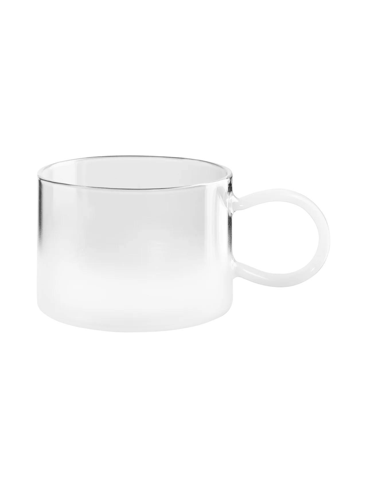 tasse, frosted mit weißem henkel