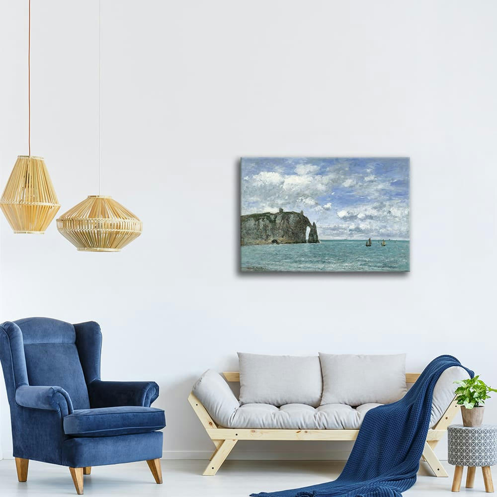 - Tableau - Tretat. la Falaise D'Aval - Eugène Boudin 50x70cm