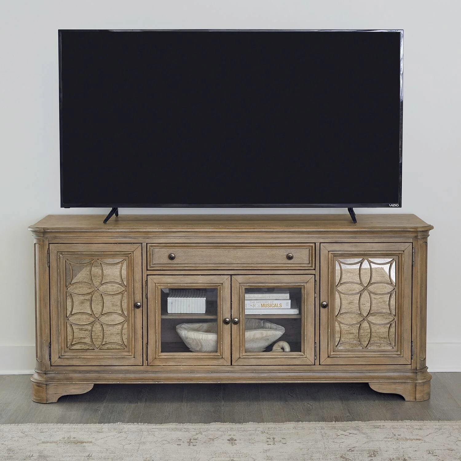Magnolia Manor Mirrored Entertainment TV Stand - 2 Finishes