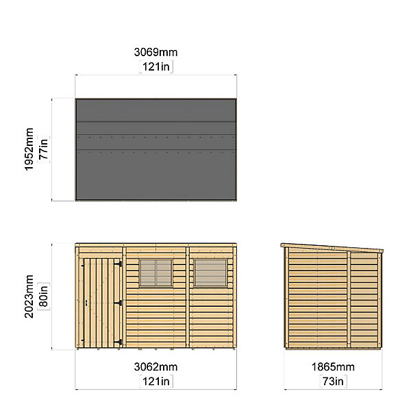 Cabane à outils Storehaus Stefano S Storehaus, 19x25m dim ext (cas échéant incl débord de toit) naturel, 12mm, superficie totale