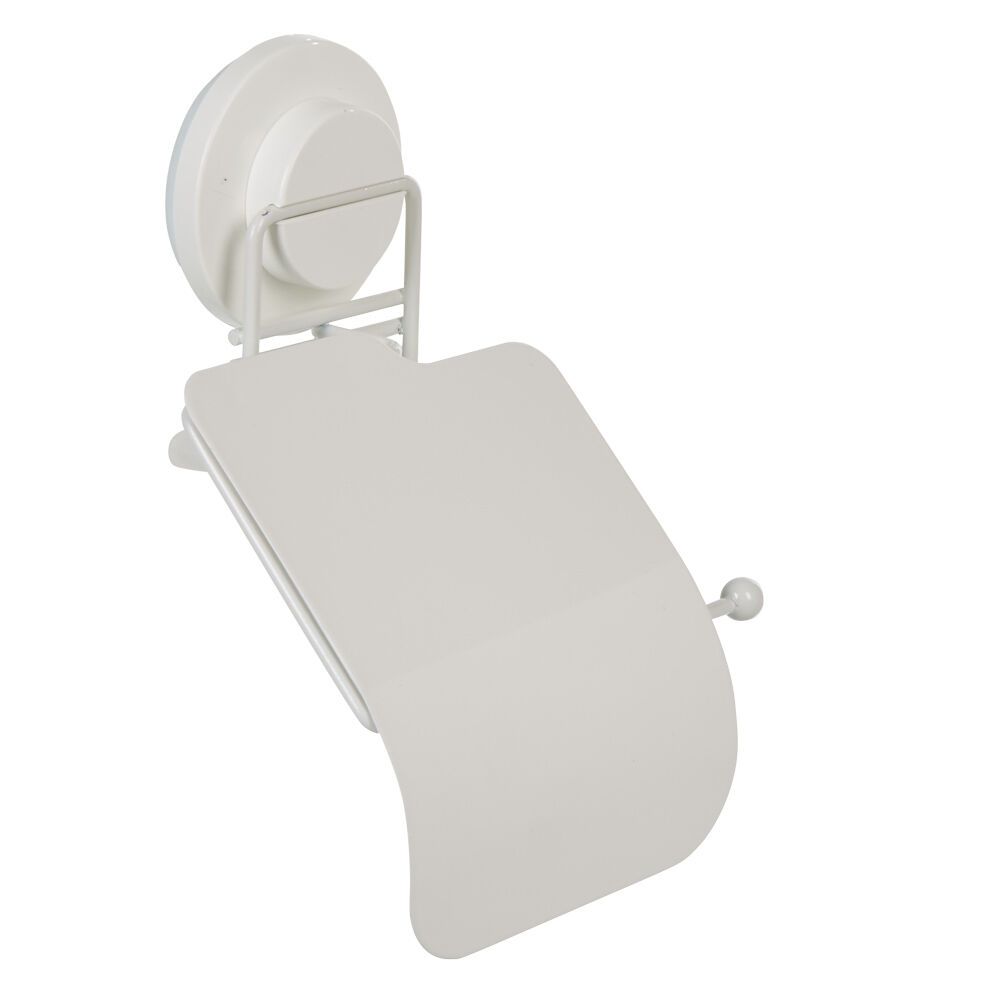Dérouleur papier toilette à ventouse blanc
