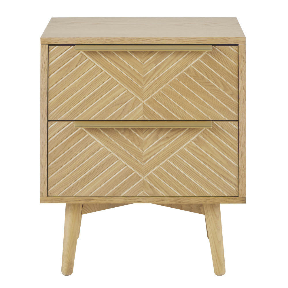 Axelle - Table de chevet 2 tiroirs scultpée