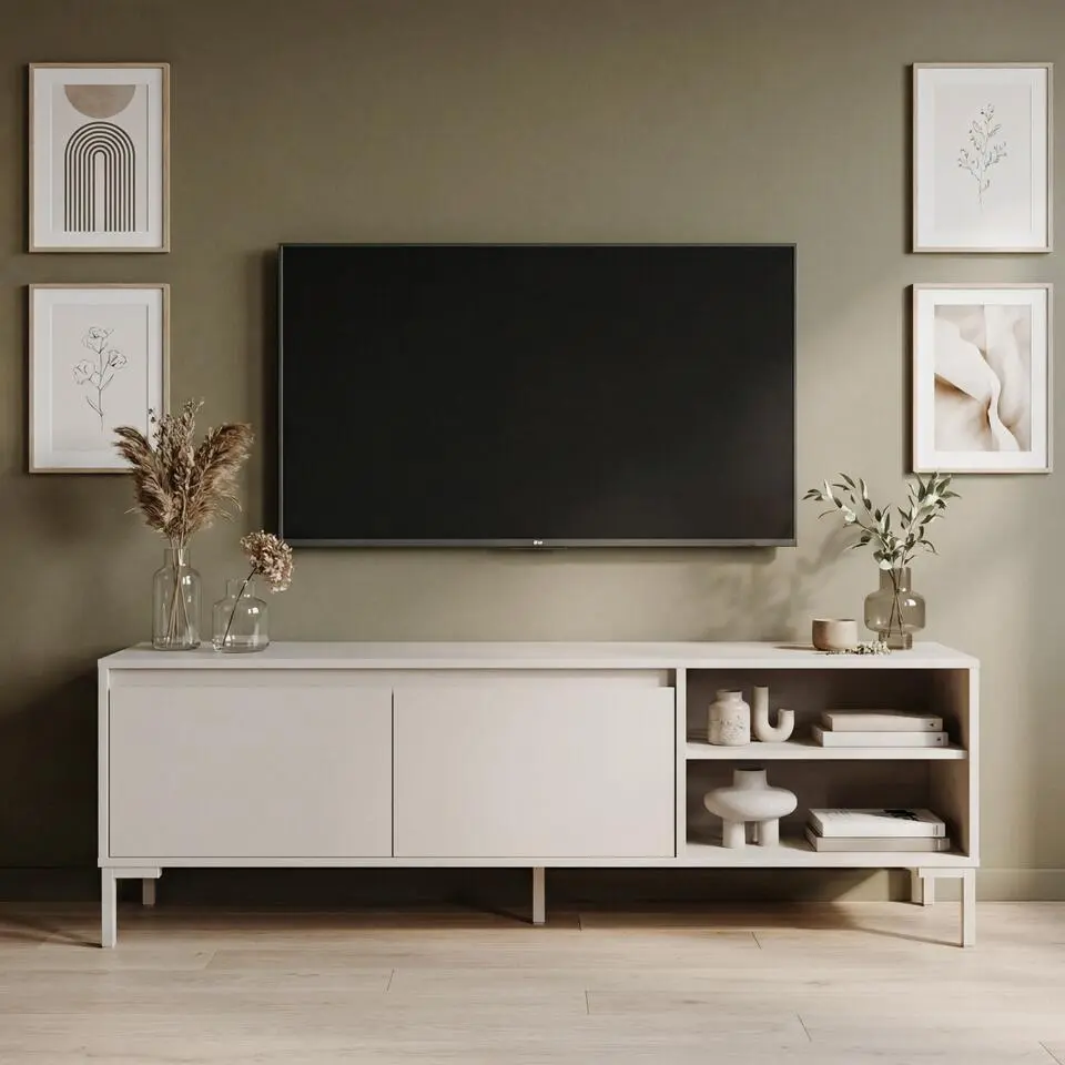 Calicosy - TV-meubelNERIO - beige taal 150x40x49 cm
