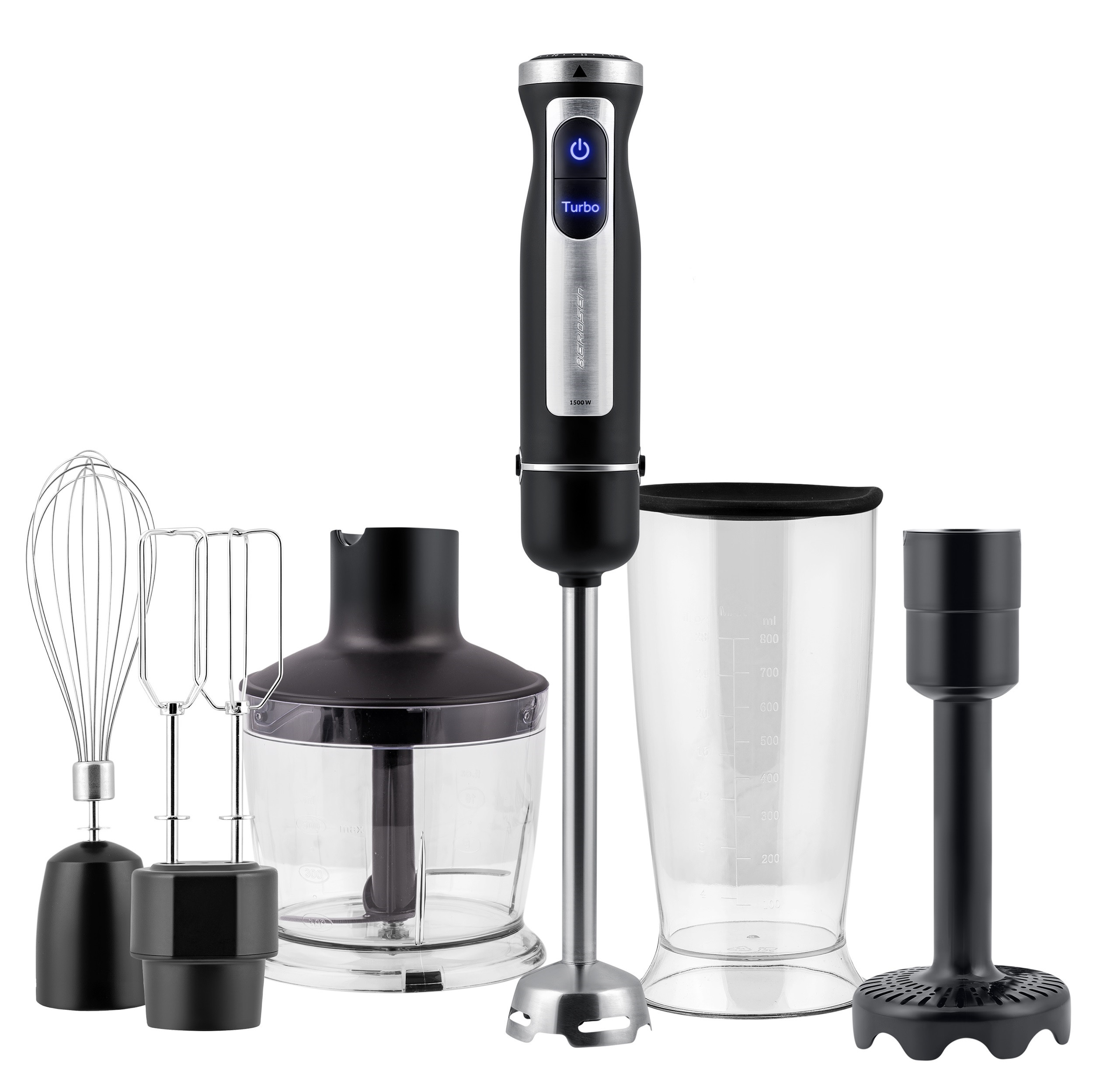 Blender ręczny wielofunkcyjny 1500W zestaw Berdsen czarny