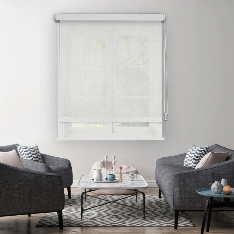 Store enrouleur tamisant Screen blanc 60 x 190 cm MADECO