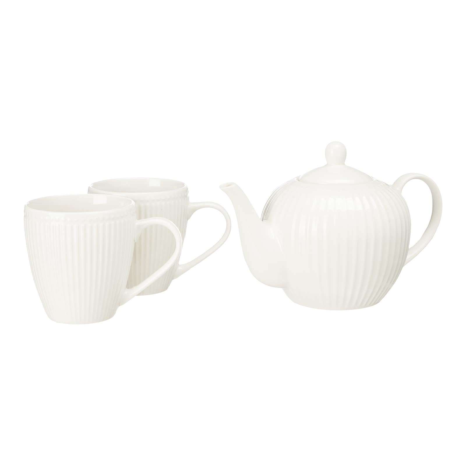 Teekanne Lucy mit Tassen-Set Creme, 3 -tlg.