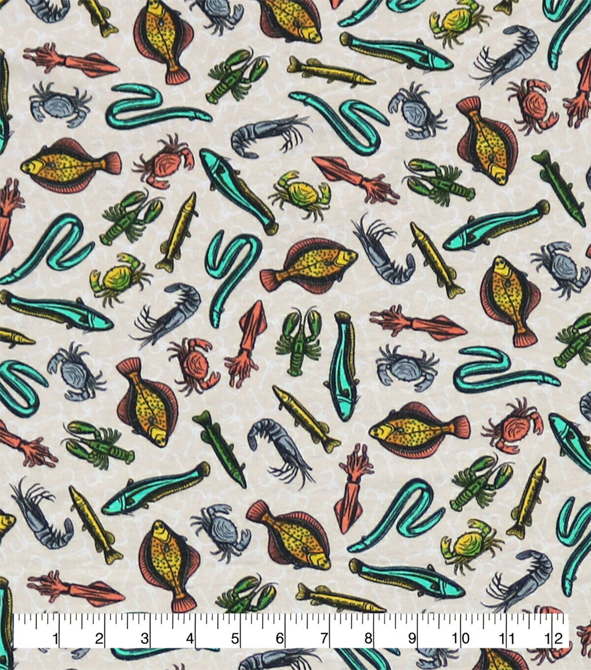 Tossed Lake Animals Super Snuggle Flannel Fabric