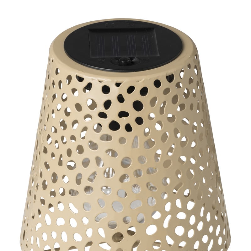 Solar tuinlamp op voet - beige - &Oslash;13x28 cm