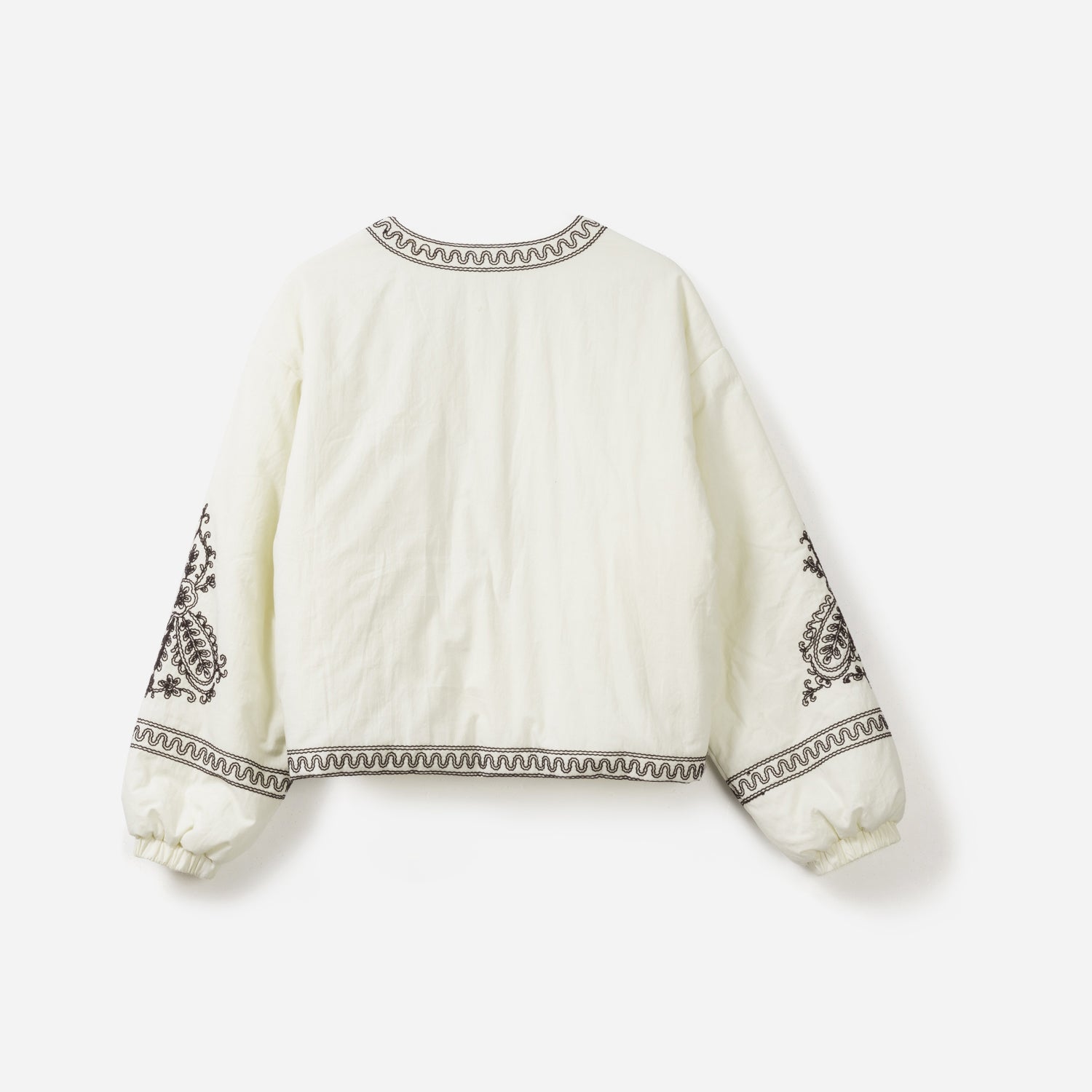 Veste TEXTO écrue broderies marron