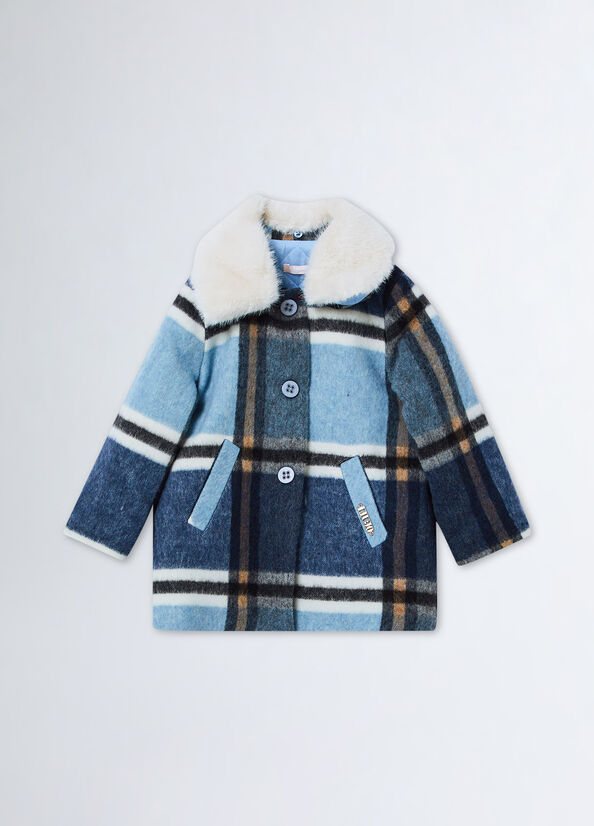 Cappotto check in misto lana
