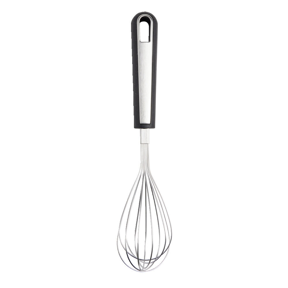 Fouet en inox avec manche en plastique noir L.29,5cm