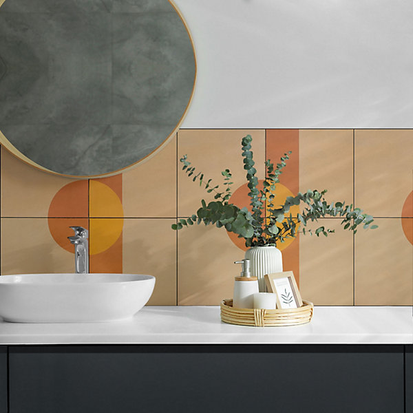 Panneau Décoratif Wallfluent 50x50 cm Motif Géométrique Abstrait 4 pièces