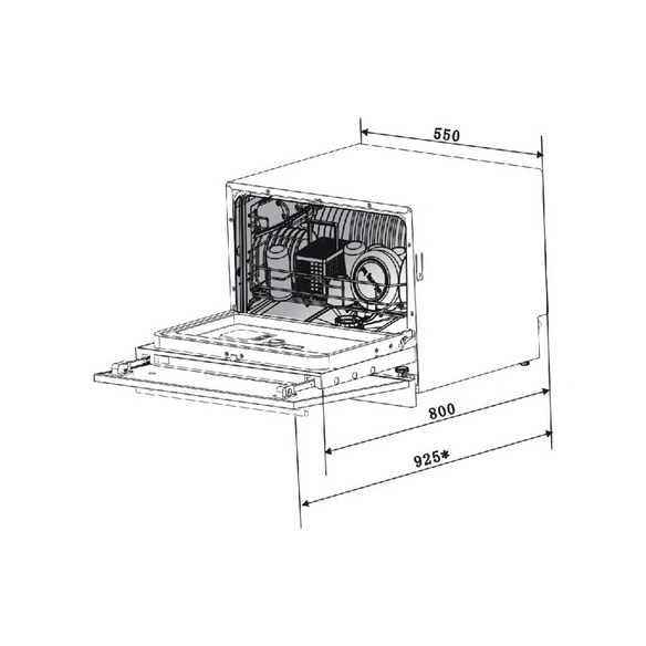 Geschirrspüler »GS6-6FI2«, silberfarben, BxHxT: 55 x 45,3 x 52 cm, vollintegriert