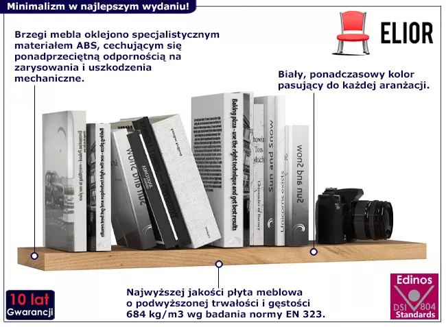 Półka na książki w klasycznym stylu dąb sonoma - Vevian