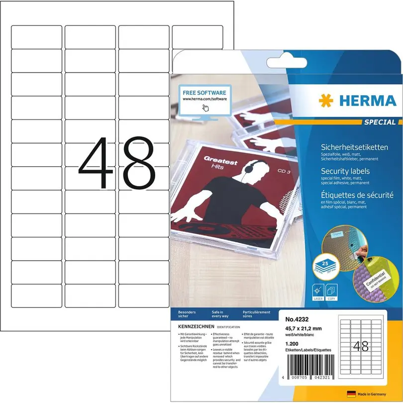 Etiketten 25er-Set Sicherheits-Etiketten